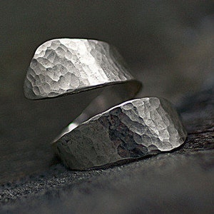 Simple sterling Silver Hammered Twisted Ring. Modern, minimalist jewelry for her. image 5