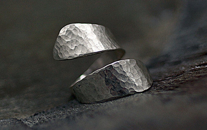 Simple sterling Silver Hammered Twisted Ring. Modern, minimalist jewelry for her. image 5