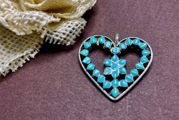 Native American Heart Shaped Pendant - image 1