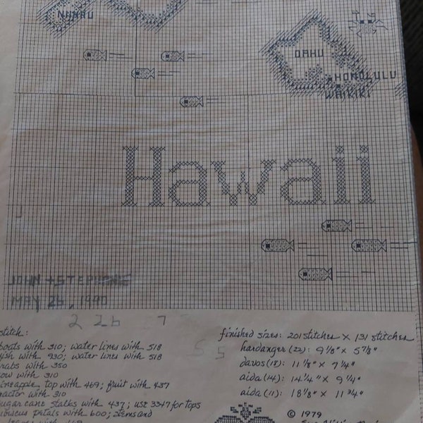 Sue Hillis Designs Hawaii Counted Cross Stitch Chart