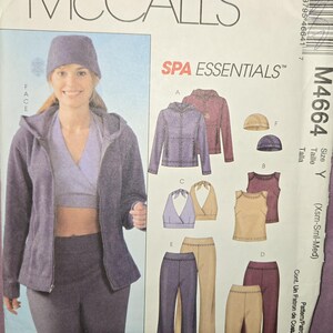 McCalls 4664 Sewing Pattern For Misses Active Wear Sizes XS-MED