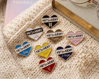BTS Heart Brooch, Backpack Badge Accessory