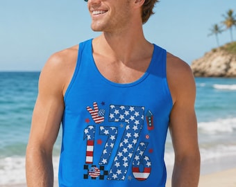 Comfort Colors® America Tank Top, 1776 Amerikas 250.Geburtstag Tank, Retro USA Patriotisches Shirt, 4. Juli Tank Top