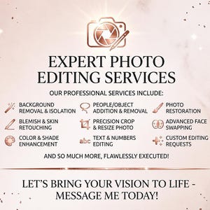 Custom Photo Editing Service: Restoration, Face Swap, Enhance, Colorize, Person Removal, Add Or Remove Object, Photo Manipulation, Resize