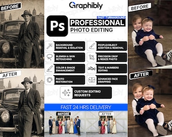 Custom Photo Editing Service: Restoration, Face Swap, Enhance, Colorize, Person Removal, Add Or Remove Object, Photo Manipulation, Resize