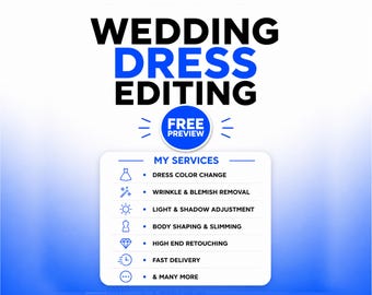 Bearbeitung von Hochzeitskleidern, Bearbeitung und Retusche von Brautfotos, Photoshop-Bearbeitung von Hochzeitskleidern, Optimierung von Kleidern, Professionelle Bearbeitung von Hochzeitsfotos