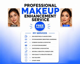 Professioneller Make-up-Optimierungsservice | Make-up-Retusche, Beauty-Fotobearbeitung, Gesichtsretusche, Hautretusche, Porträtoptimierung