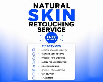 Natürlicher Hautretusche-Service | Professionelle Hautbearbeitung, Entfernung von Hautunreinheiten, Gesichtsretusche, Beauty- und Porträtfotoretusche