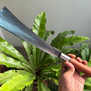 Handsmidd machete Parang campingkniv med 9,5-tums blad, handtag i rosenträ