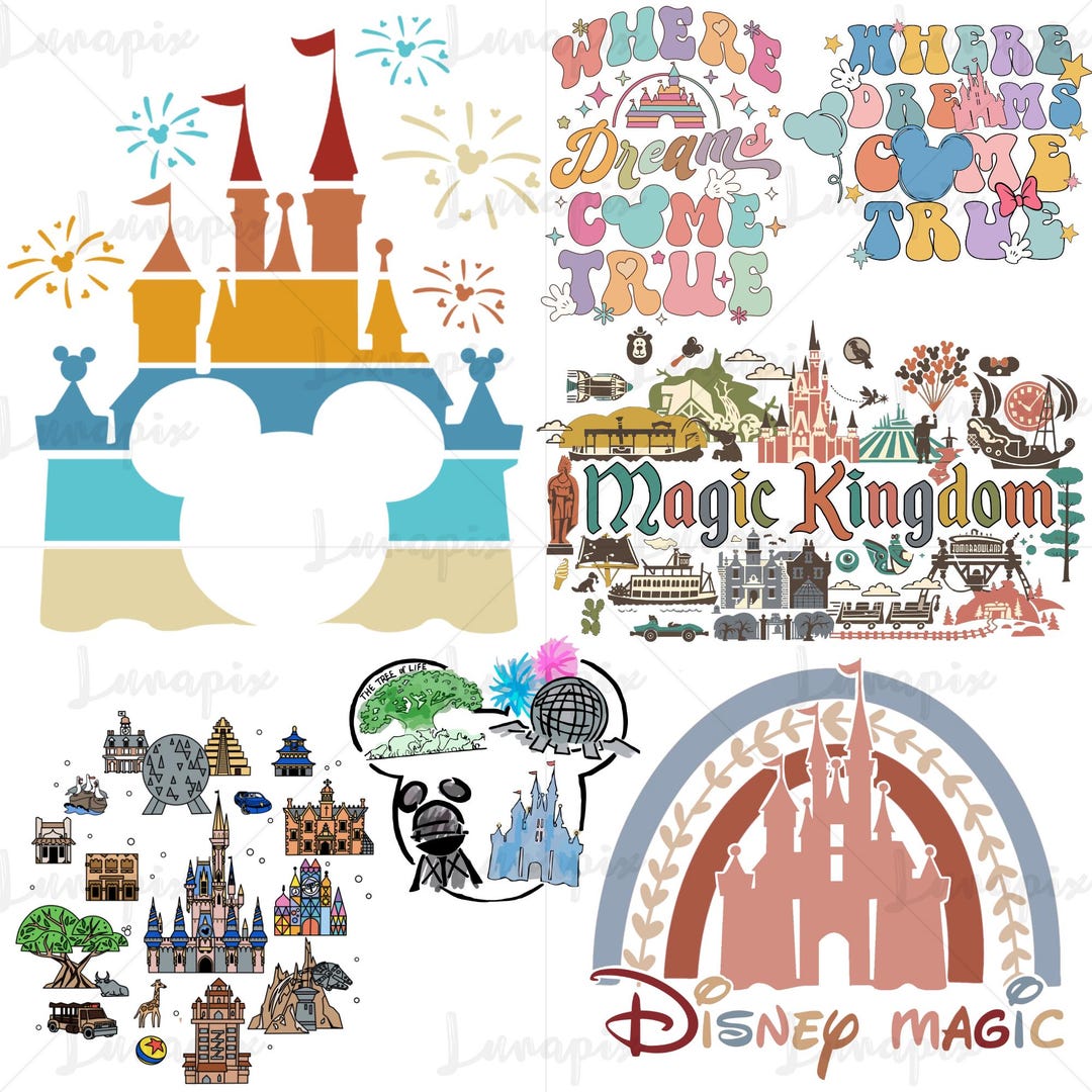 Disney Castle PNG Bundle, Magic Kingdom Clipart, Disney Trip Shirt ...