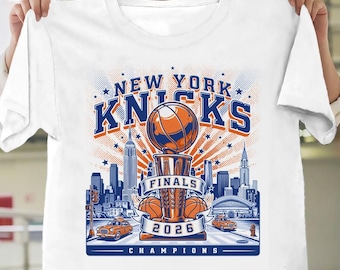 2026 NY Knicks Finals Basketball Comfort Colors Shirt - Basketball Finals 2026 Vintage Championship Shirt, Retro NYC Skyline Sports Fan Tee