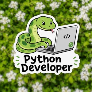Funny Snake Coder Vinyl Sticker Cute Programming Developer Gift For Laptop Computer Science Student Tech Pun Office Humor Free Shipping