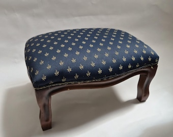 Vintage Louis XV Revival Upholstered Footstool