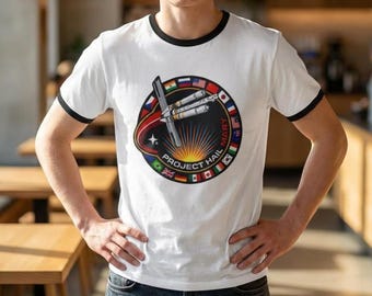 Projekt Hail Mary Mission Patch Ringer Tee Ryland Grace Sci Fi Shirt, Film Fan Geschenk Space Shirt Andy Weir, Scifi Leser Geschenk