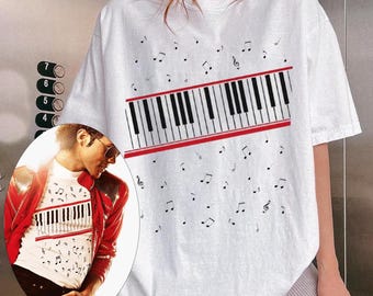 Komfortfarben Michael Jackson Beat It Piano Keys T-Shirt, König der Popmusik T-Shirt, MJ Beat It T-Shirt, Klavier & Musiknoten, Geschenk für Fan