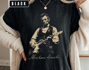 Comfort Colors® Abraham Lincoln spielt Gitarre Vintage T-Shirt, Geschichts-Musikliebhaber-T-Shirt