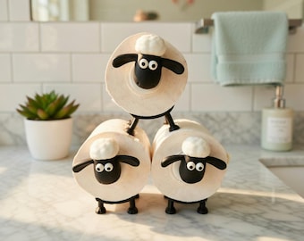 Toilettenpapierhalter Schaf, Deko fürs Bad, WC Toilettenrollenhalter, Lustiges Design
