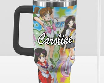 Sailor Moon 40 oz Tumbler: Personalized Stanley-Inspired Stainless Steel Cup