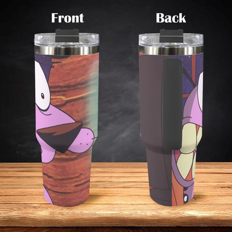 Mut zum feigen Hund 40 oz Becher: Personalisierter Stanley-inspirierter Edelstahlbecher Bild 3