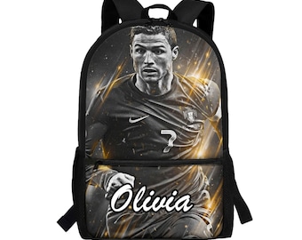 Ronaldo custom schoolrugzak: gepersonaliseerde laptoptas