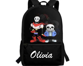 Undertale custom schoolrugzak: Sans and Papyrus gepersonaliseerde laptoptas