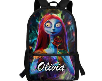 Mochila escolar personalizada de Pesadilla antes de Navidad: Mochila personalizada para portátil