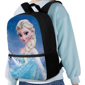 Mochila escolar personalizada de Frozen: Mochila para portátil personalizada de Elsa imagen 4