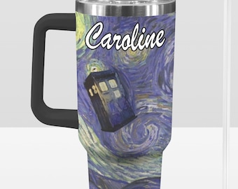 Doctor Who 40 oz Tumbler: Personalized Stanley-Inspired Stainless Steel Cup