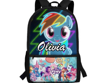 My Little Pony-schoolrugzak op maat: Rainbow Dash gepersonaliseerde laptoptas