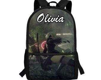 Nier Automata-schoolrugzak op maat: gepersonaliseerde laptoptas
