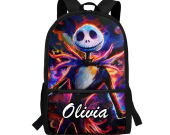 Custom schoolrugzak Nightmare Before Christmas: Jack Skellington gepersonaliseerde laptoptas