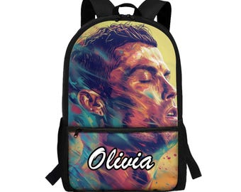 Ronaldo custom schoolrugzak: gepersonaliseerde laptoptas