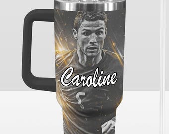 Ronaldo 40 oz Tumbler: Personalized Stanley-Inspired Stainless Steel Cup