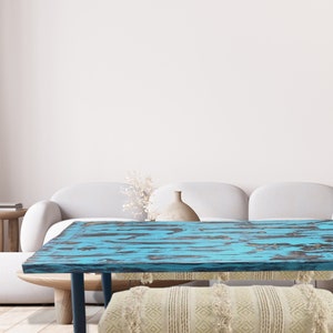 Bali Boat Blue Solid Wood Dining Table