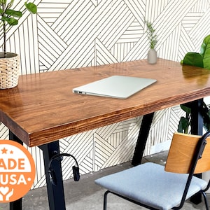 Mid Modern Solid Wood Desk Home Office Desk image 2