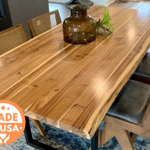 Live Edge Dining Table - Teak Wood Dining Room Table