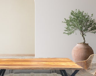 Live Edge Teak Dining Table - Earthy, neutral dining table