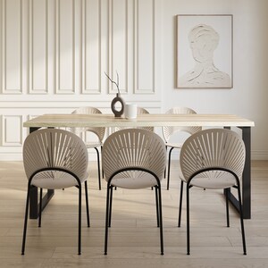 Rustic modern dining table blending elegance with functionality