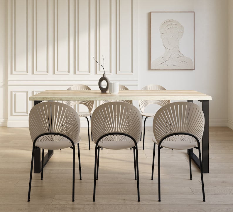 Rustic modern dining table blending elegance with functionality
