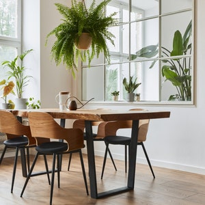 Modern Wood Dining Table | Walnut Live-Edge Kitchen Table | Solid Wood Dinner Table | Choose Your Table Size and Leg Style! - UMBUZO