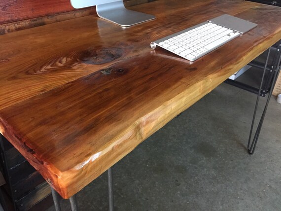 Sale Reclaimed Wood Desk Modern Mid Century Industrial Etsy