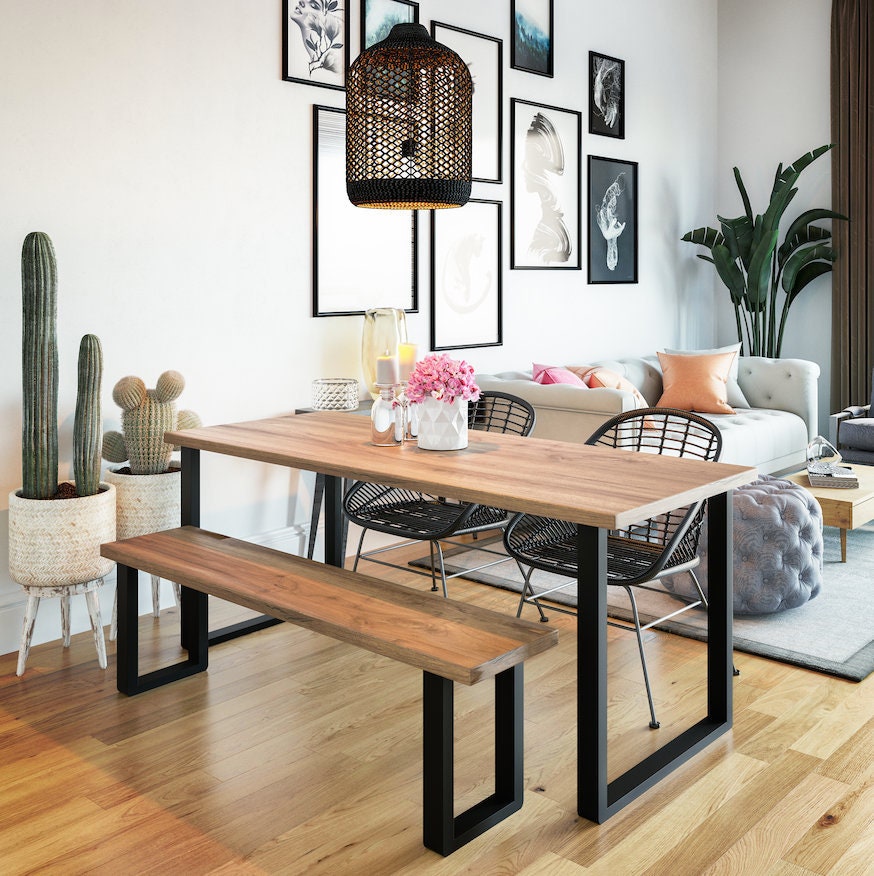 UmbuzÖ Boho Natural Wood Dining Table Bench Set Hong Kong UmbuzÖ Boho Natural Wood Dining Table, Boho Dining Table