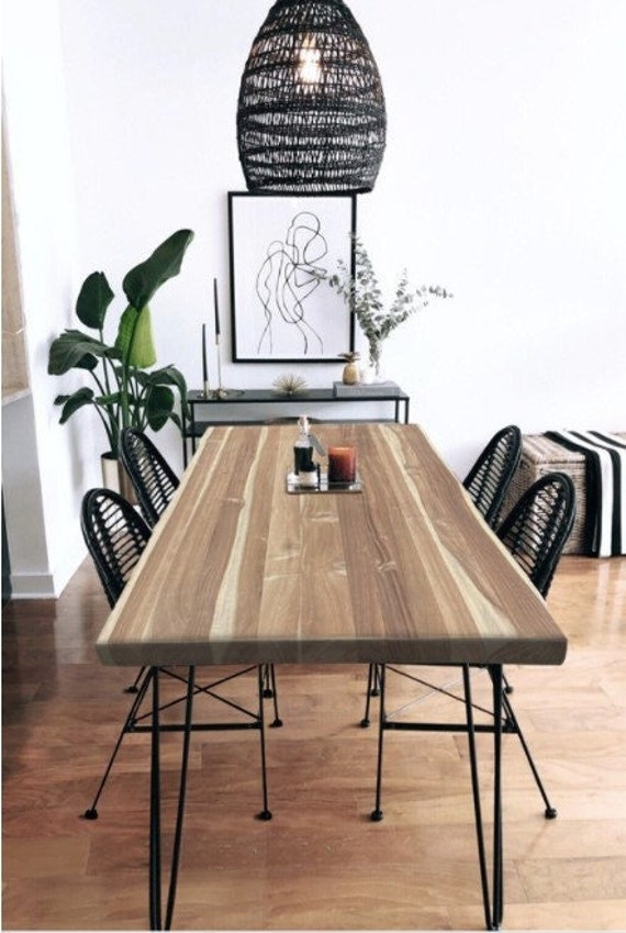 Wood Metal Dining Table Boho Wood Metal Dining Table Boho, Wood And Metal Dining Table With Bench