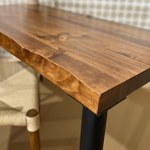 Thick Live-Edge Desk | Solid Wood Desk | Rustic Computer Table | Home Office Work Desk | Choose Your Desk Size and Leg Style! - UMBUZO