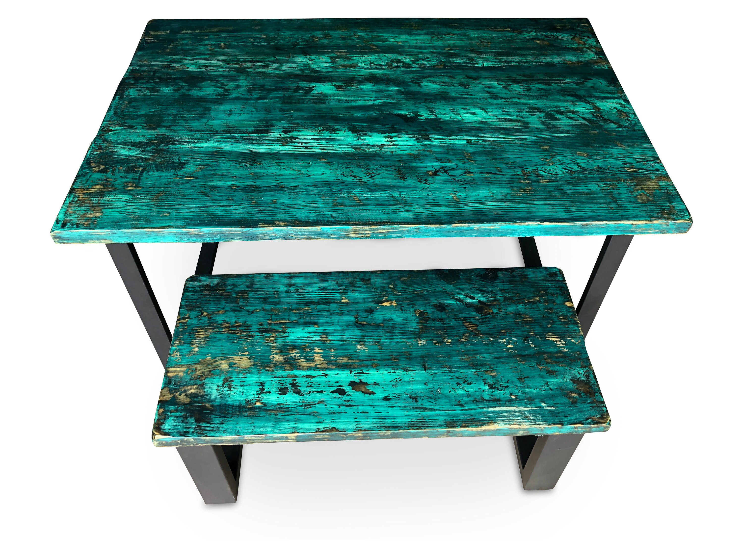 Wood Dining Table & Bench Etsy