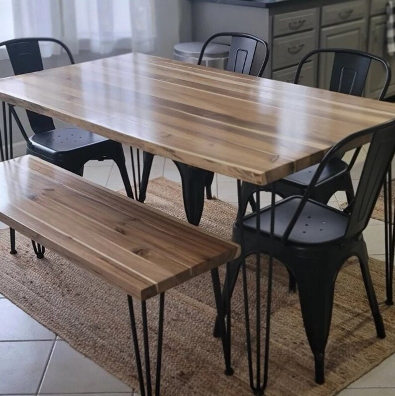 Teak Wood Dining Table & Bench Etsy