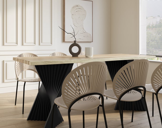 Luxury Solid Teak Dining Table - Modern Simplicity, Durable Build, Handmade