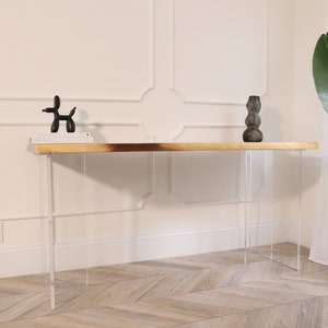 Executive Desk Modern Desk with Clear Acrylic Legs image 5