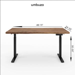 Standing Desk | Live Edge Walnut Acacia Desk | Black Dual Motor Frame | Stand-Up Desk | Live-Edge Desk | Adjustable Standing Desk - UMBUZO image 7