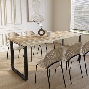 Rustic modern dining table blending elegance with functionality